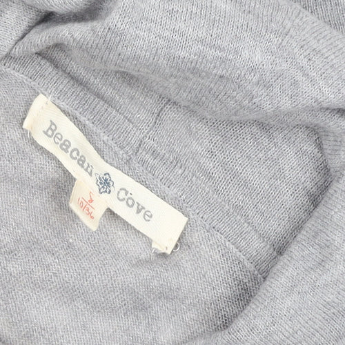 Beacon Cove Women Grey Cowl Neck Tunic Jumper Size 10 Long Sleeve Knit