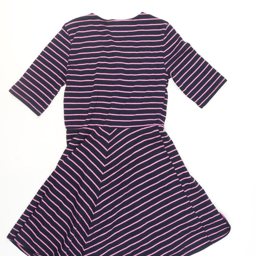 Vero Moda Women's Blue Pink Striped A-Line Knit Dress Size S