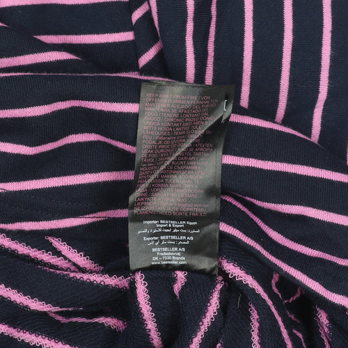 Vero Moda Women's Blue Pink Striped A-Line Knit Dress Size S