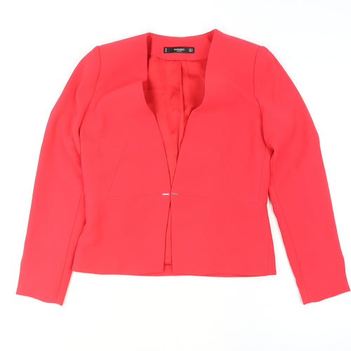 Mango Women Red Tailored Lined Slim Fit Blazer Size 12