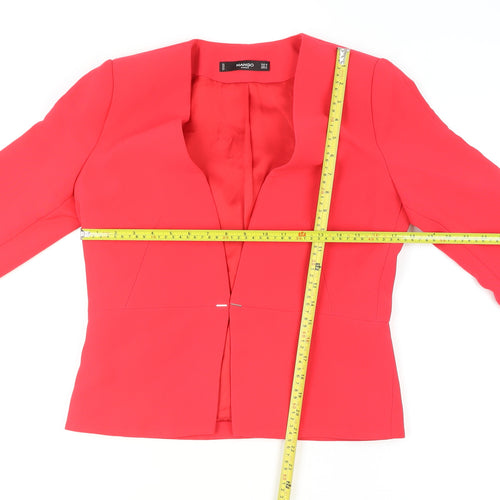 Mango Women Red Tailored Lined Slim Fit Blazer Size 12
