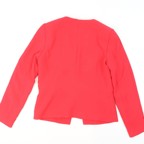 Mango Women Red Tailored Lined Slim Fit Blazer Size 12