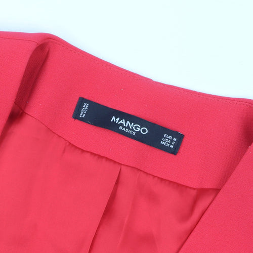 Mango Women Red Tailored Lined Slim Fit Blazer Size 12