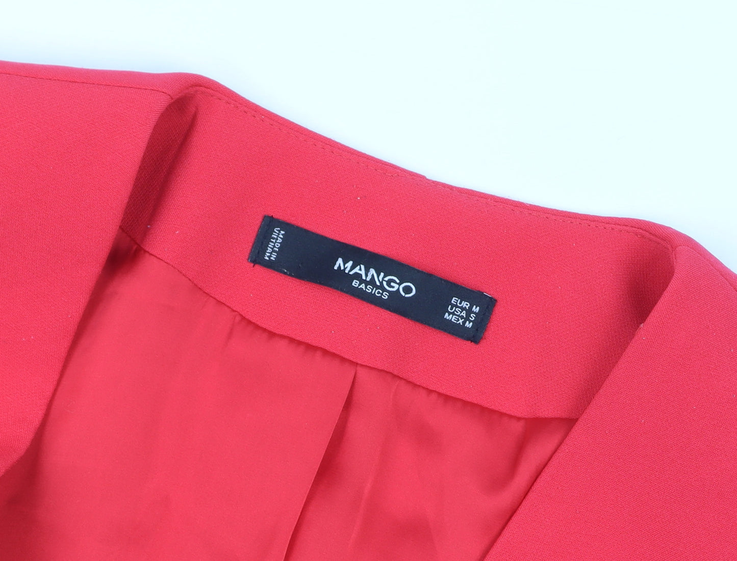 Mango Women Red Tailored Lined Slim Fit Blazer Size 12