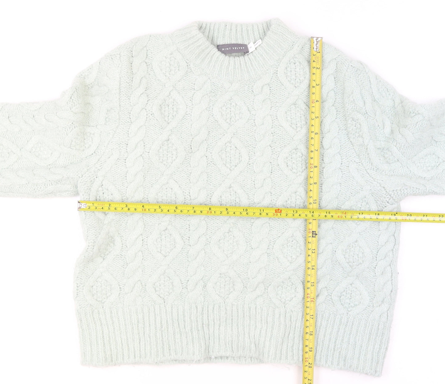 Mint Velvet Women's Ivory Cable-Knit Wool Alpaca Jumper M