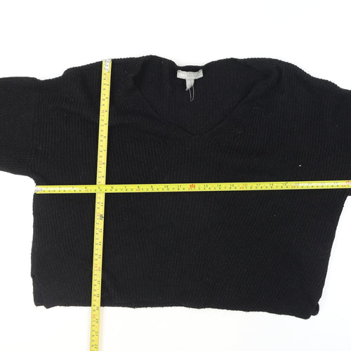 ASOS Women Black V-Neck Knit Pullover Jumper Size 10