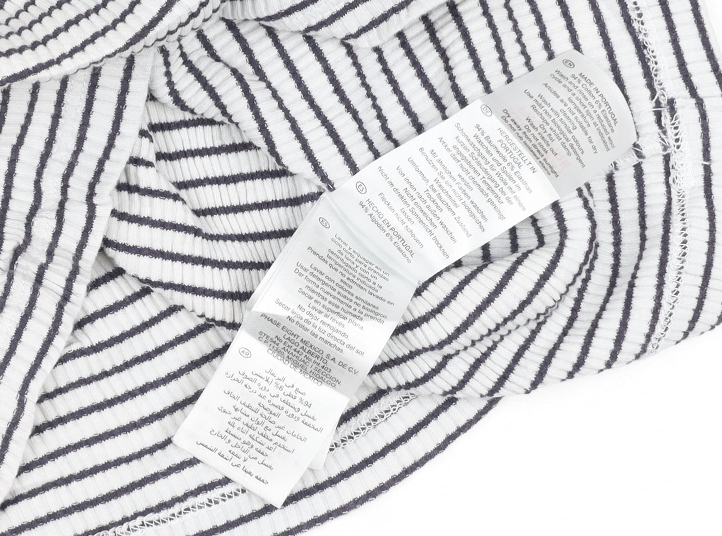 Hobbs Women’s White Striped Long Sleeve Cotton Jersey Top XS
