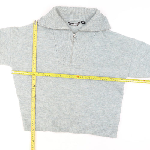 Golddigga Women’s Grey 1/2 Zip High Neck Knit Jumper Size 12