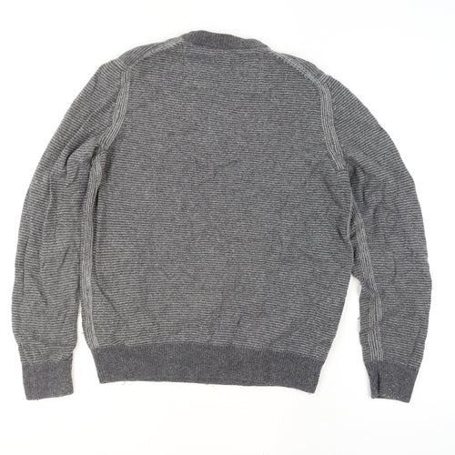 Hugo Boss Men's Grey Wool Crew Neck Pullover Jumper Size M