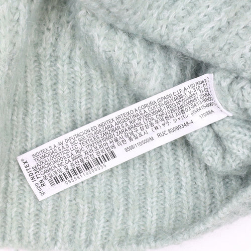 Zara Women Green Knit Chunky V-Neck Cardigan Size M