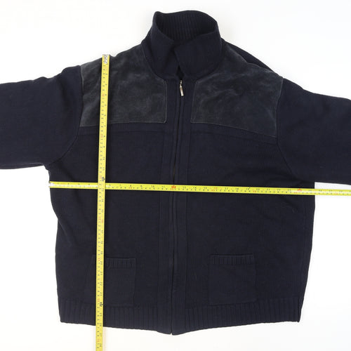 Marks and Spencer Men’s Navy Blue 2XL Full Zip Knit Jumper