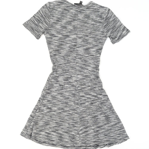 Topshop Petite Women’s Black Striped Fit & Flare Dress Size 6