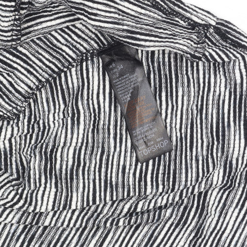 Topshop Petite Women’s Black Striped Fit & Flare Dress Size 6