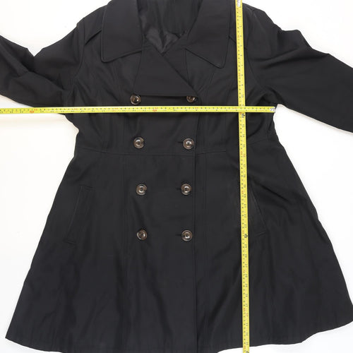 Simply Be Women's Black Mid-Length Pea Coat Size 18
