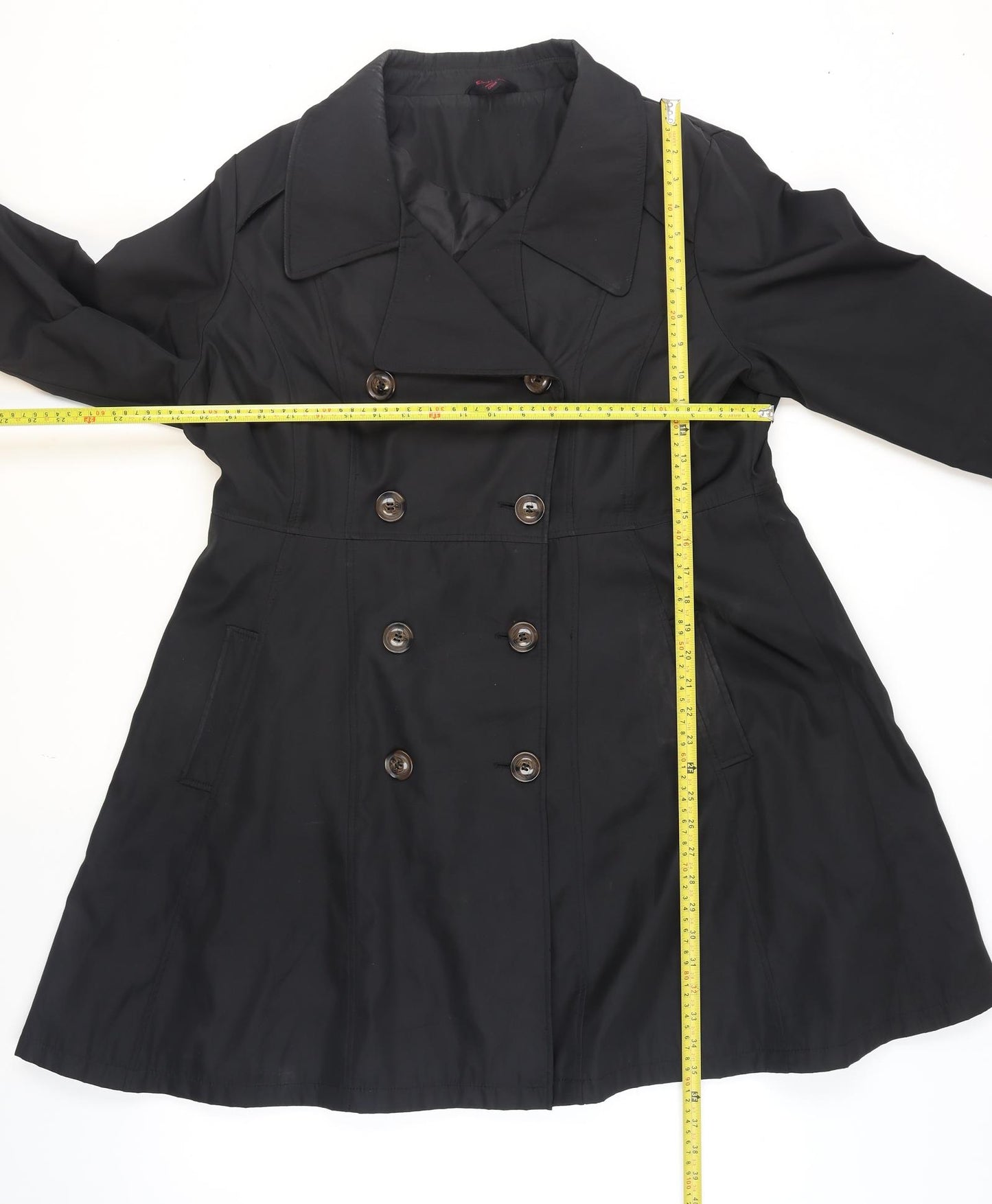 Simply Be Women's Black Mid-Length Pea Coat Size 18
