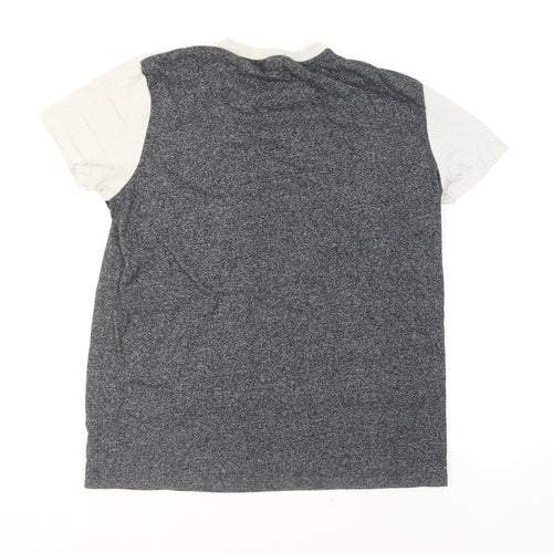 McKenzie Men's Grey Colourblock Short Sleeve Crew Neck T-Shirt Size M