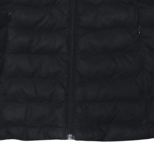 Adidas Womens Black Size 8 Hooded Puffer Jacket with Logo