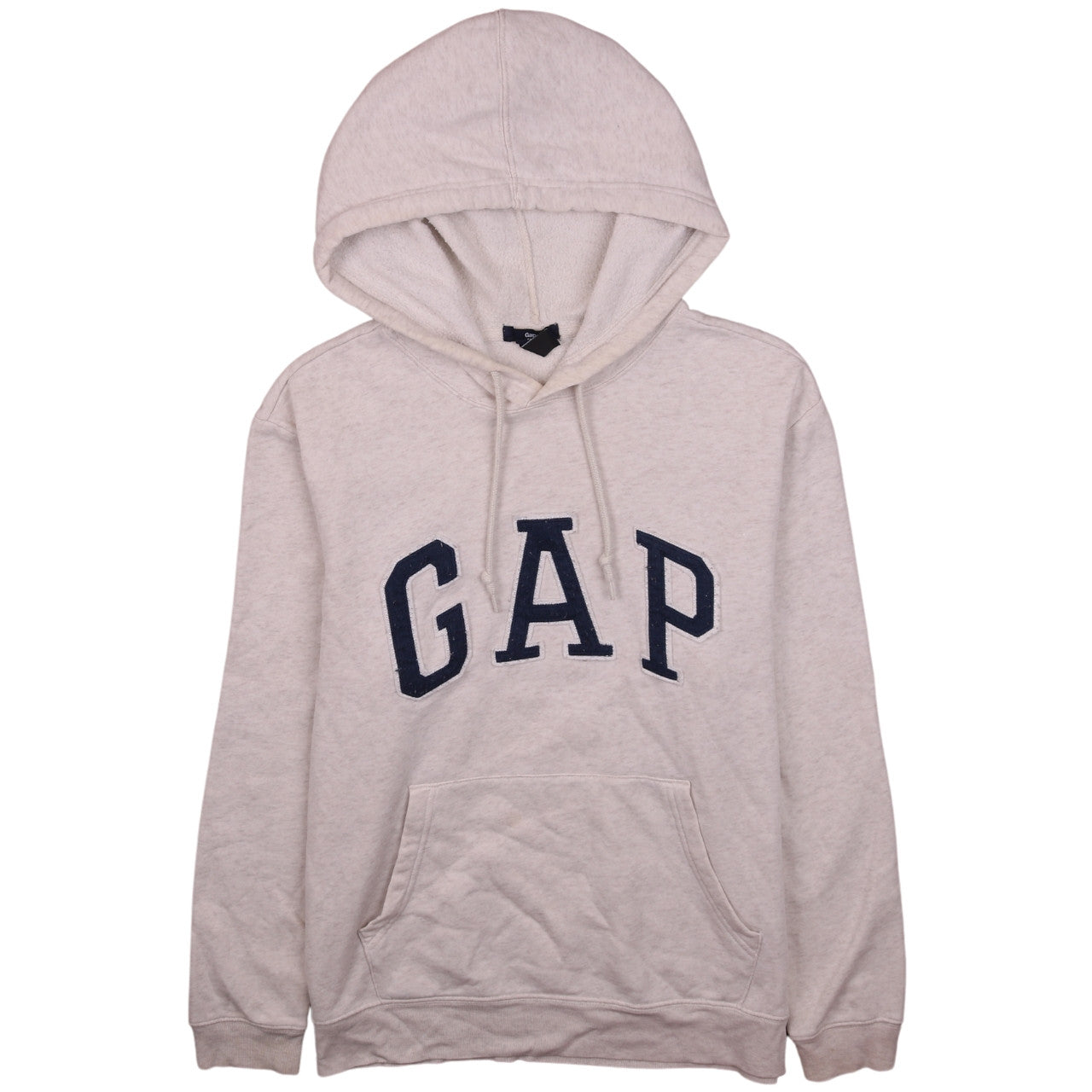 GAP Women Beige Small Pullover Hoodie with Logo and Pockets
