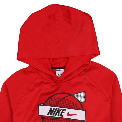 Nike Men's Red XL Therma-Fit Pullover Hoodie Basketball Graphic
