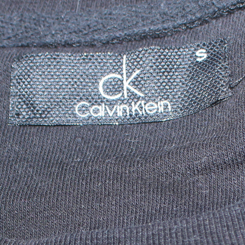 Calvin Klein Womens Black Small Pullover Sweatshirt Rhinestone Logo