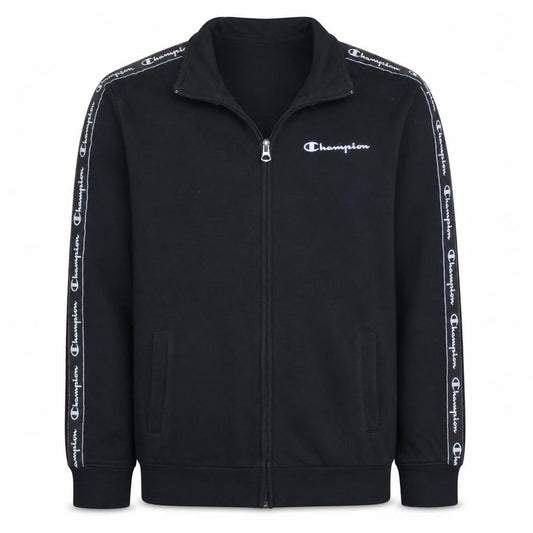 Front view of Champion boys’ black 13-14 years track jacket full zip sports top