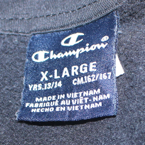 Champion Boys Black 13-14 Years Track Jacket Full Zip Sports Top