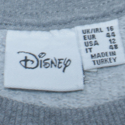 Disney Women Grey Mickey Mouse Pullover Sweatshirt Size 16