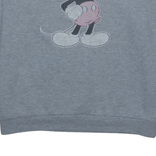 Disney Women Grey Mickey Mouse Pullover Sweatshirt Size 16