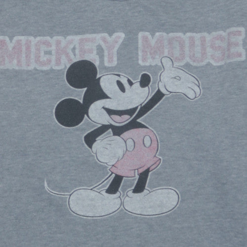 Disney Women Grey Mickey Mouse Pullover Sweatshirt Size 16