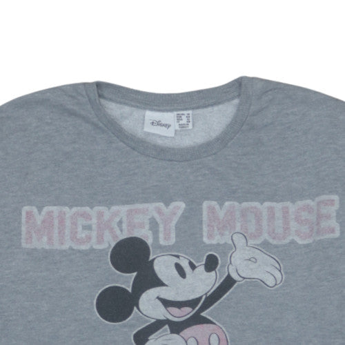 Disney Women Grey Mickey Mouse Pullover Sweatshirt Size 16