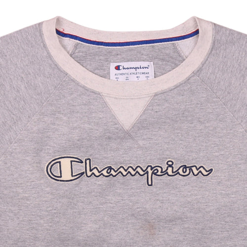 Champion Men's Grey Pullover Sweatshirt M Logo Athletic