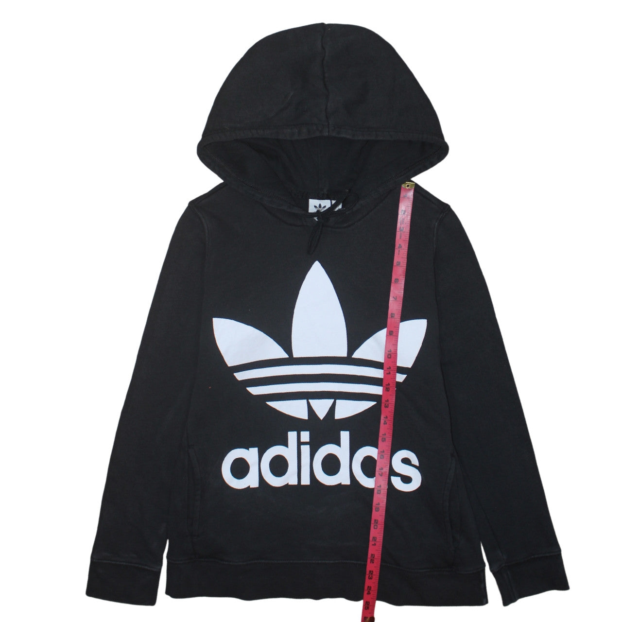 Adidas Women's Black Logo Pullover Hoodie Size 8 Regular Fit