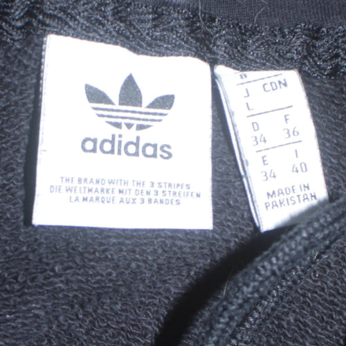 Adidas Women's Black Logo Pullover Hoodie Size 8 Regular Fit