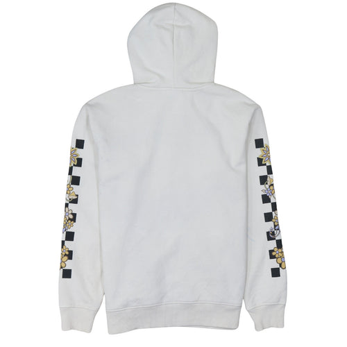 Vans Women's White Small Pullover Hoodie with Floral Butterfly Graphic