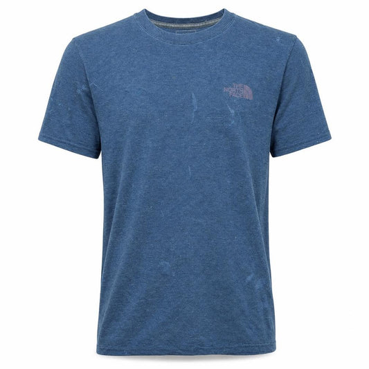 Front view of The North Face Men's Blue Classic Fit Short Sleeve T-Shirt M