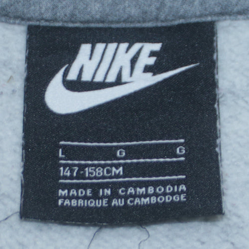 Nike Boys Grey Full Zip Fleece Hoodie Size 158cm Classic Sportswear