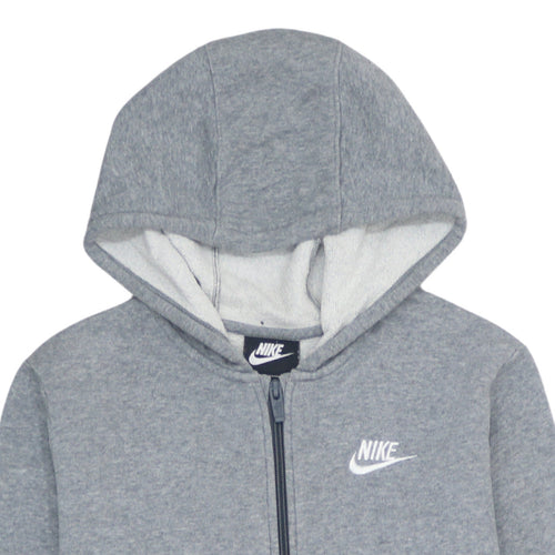 Nike Boys Grey Full Zip Fleece Hoodie Size 158cm Classic Sportswear