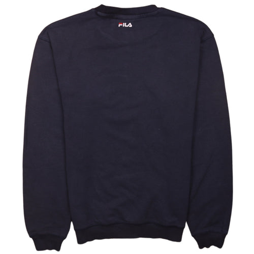 FILA Men's Blue Crew Neck Pullover Logo Sweatshirt XS