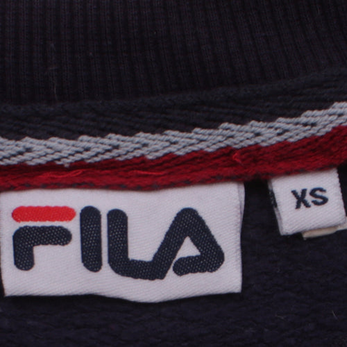 FILA Men's Blue Crew Neck Pullover Logo Sweatshirt XS