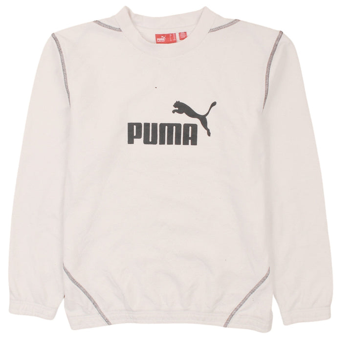 Puma Womens White Crew Neck Pullover Sweatshirt Size 14 UK