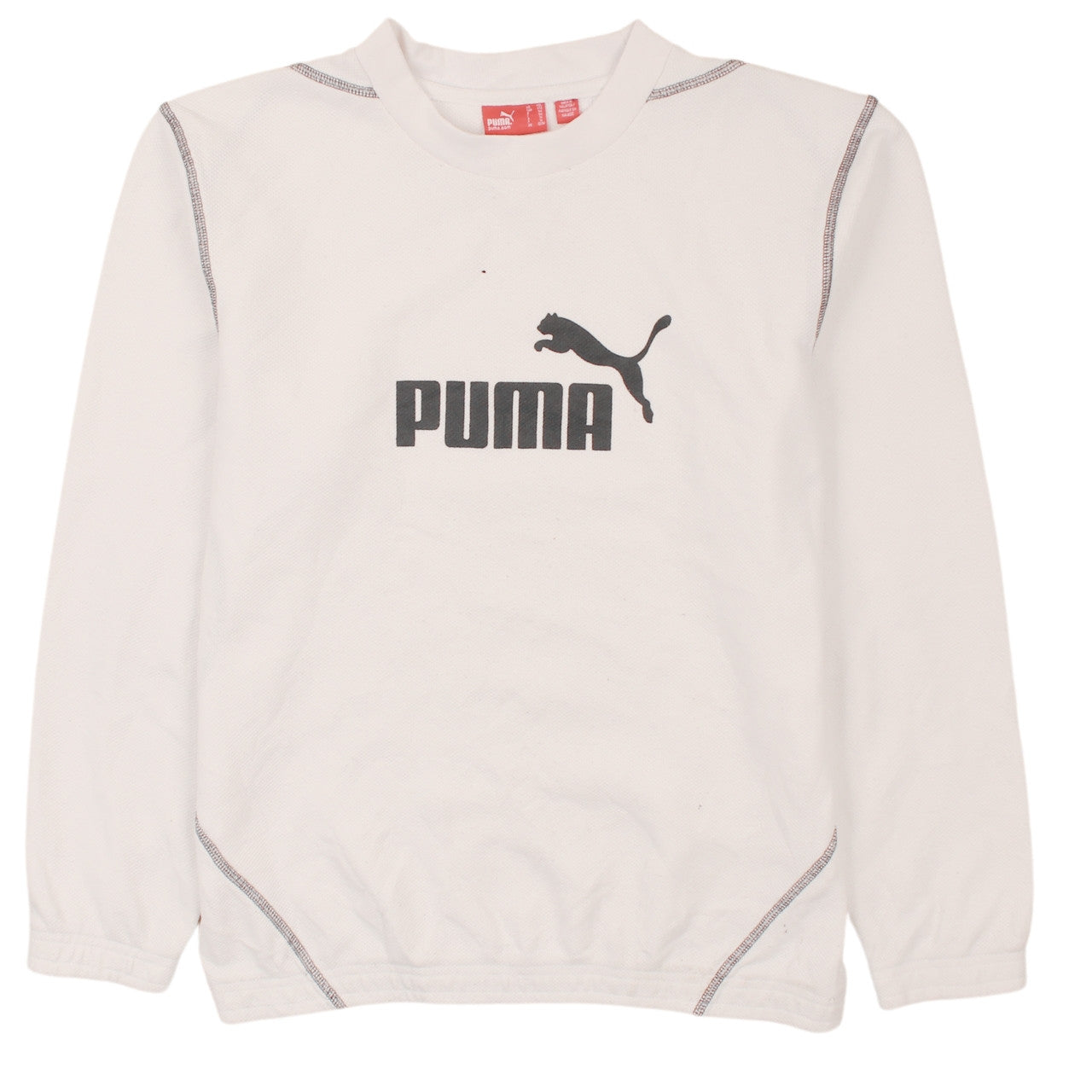 Puma Womens White Crew Neck Pullover Sweatshirt Size 14 UK