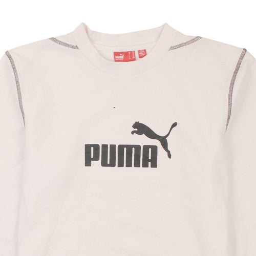 Puma Womens White Crew Neck Pullover Sweatshirt Size 14 UK