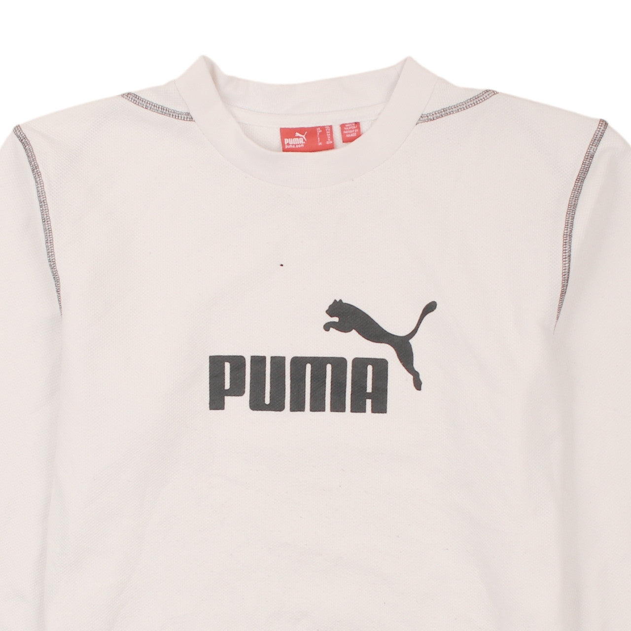 Puma Womens White Crew Neck Pullover Sweatshirt Size 14 UK