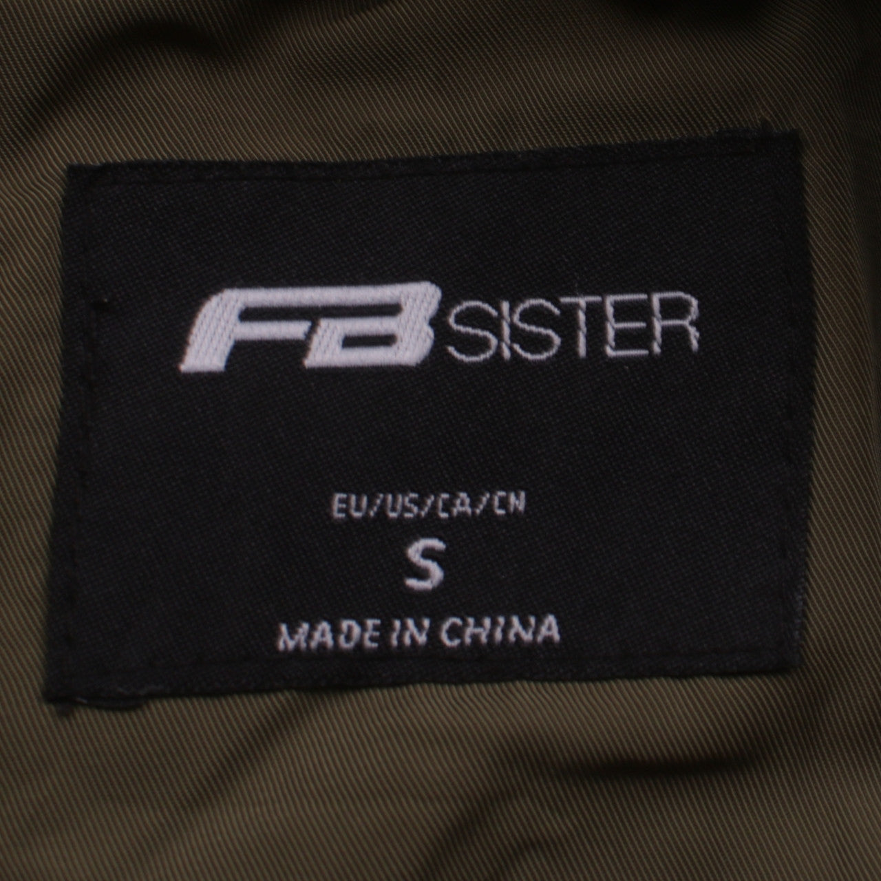 FB Sister Women's Green Bomber Jacket Size S Casual Zip Short