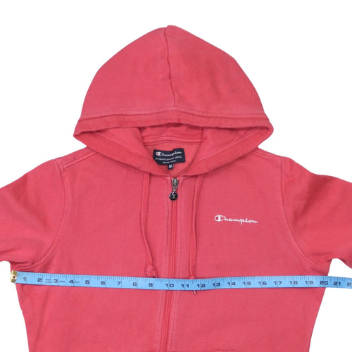 Champion Womens Pink Full Zip Hoodie Medium Cotton Blend
