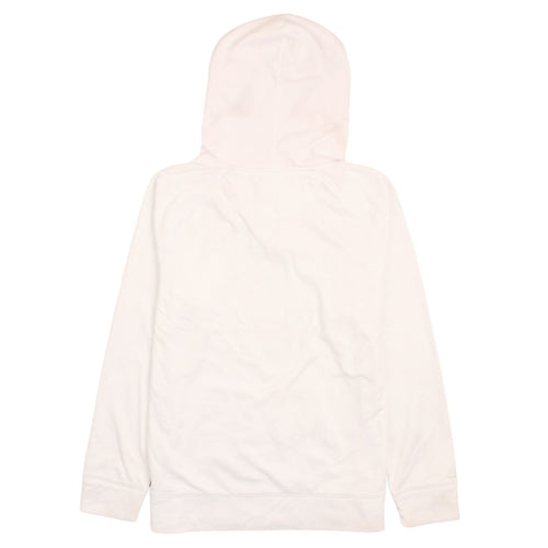 Champion Women White Pink L Pullover Hoodie Double Dry Powertrain