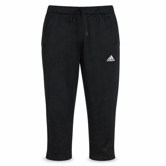 Front view of adidas Men Black L Track Pants Tapered Fit Quick Dry Sportswear