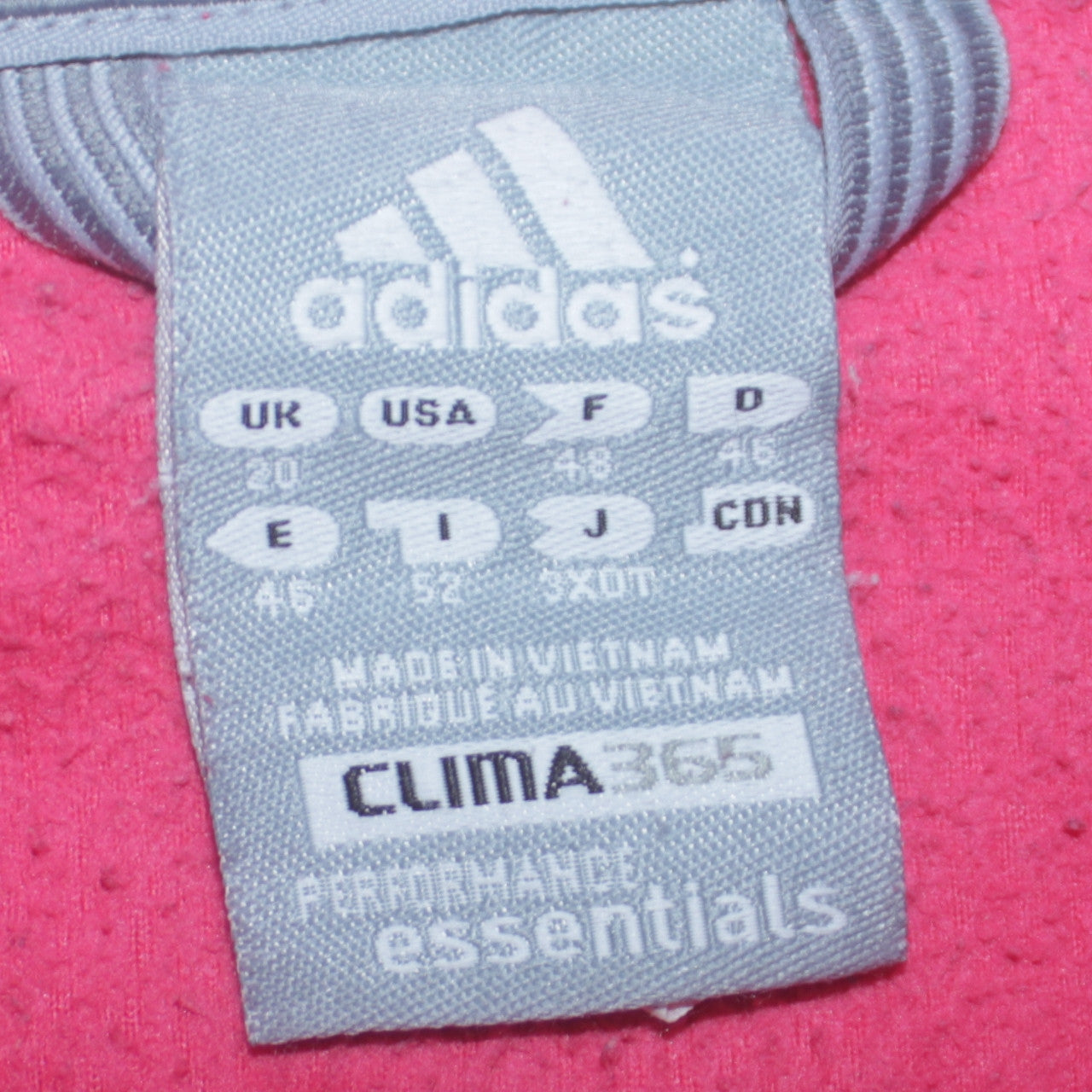 Adidas Womens Pink Full Zip Track Jacket Size 20 Clima365 Fleece