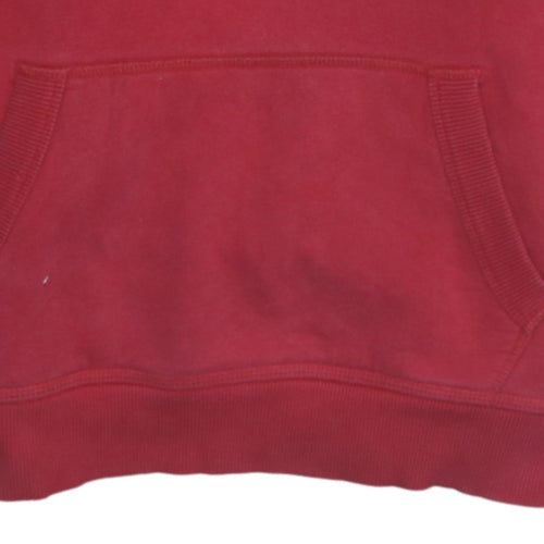 Superdry Men's Red Pullover Hoodie Size M Logo Fleece Sweatshirt