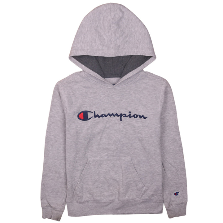 Champion Womens Grey Pullover Hoodie M Hooded Logo Sweatshirt